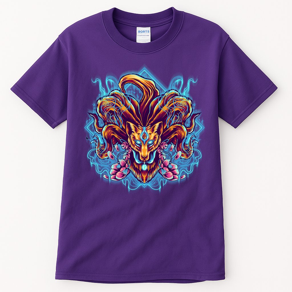 Japanese Nine Tails Kitsune Fox Tall T-Shirt