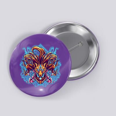 Japanese Nine Tails Kitsune Fox Button