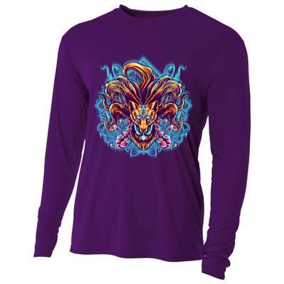 Japanese Nine Tails Kitsune Fox Cooling Performance Long Sleeve Crew