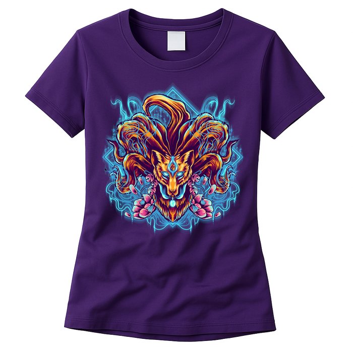 Japanese Nine Tails Kitsune Fox Womens T-Shirt