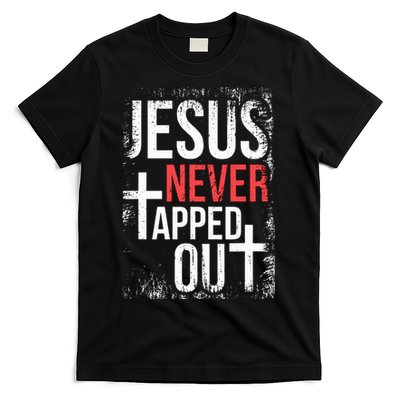 Jesus Never Tapped Out Christian Wrestling Faith Christian T-Shirt