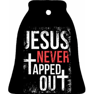 Jesus Never Tapped Out Christian Wrestling Faith Christian Ceramic Bell Ornament