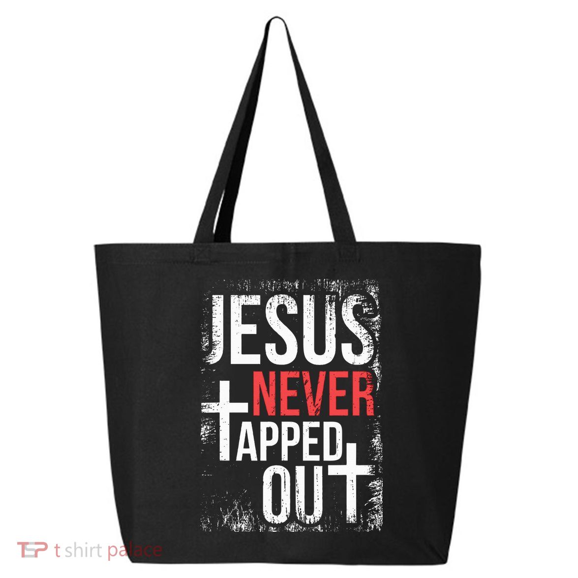 Jesus Never Tapped Out Christian Wrestling Faith Christian 25L Jumbo Tote