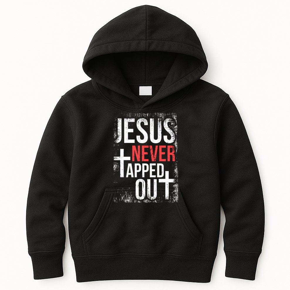 Jesus Never Tapped Out Christian Wrestling Faith Christian Kids Hoodie