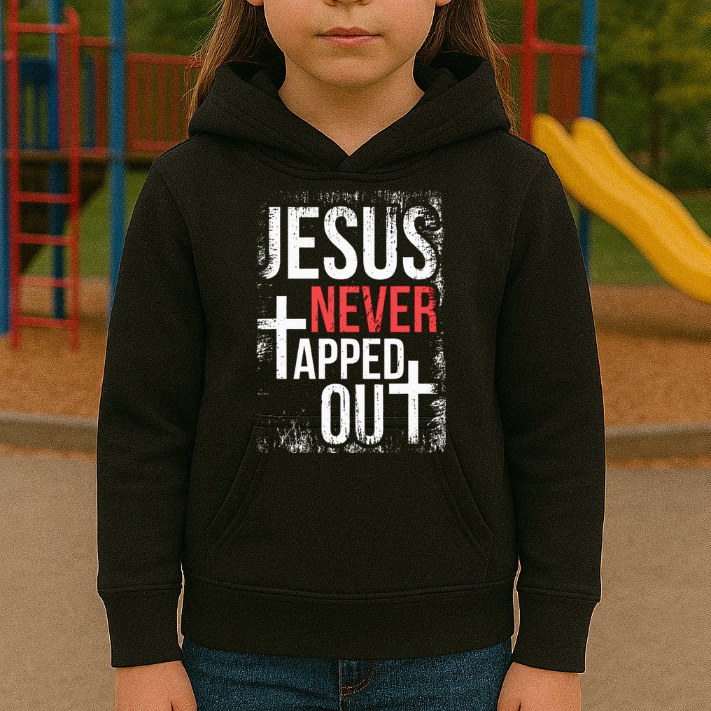 Jesus Never Tapped Out Christian Wrestling Faith Christian Kids Hoodie