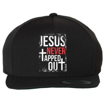 Jesus Never Tapped Out Christian Wrestling Faith Christian Wool Snapback Cap
