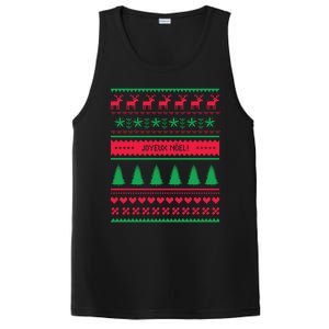 Joyeux Noel Ugly Xmas Reindeer Christmas Trees Snowflake Gift PosiCharge Competitor Tank