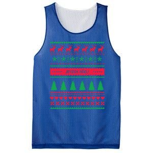 Joyeux Noel Ugly Xmas Reindeer Christmas Trees Snowflake Gift Mesh Reversible Basketball Jersey Tank