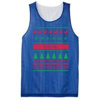 Joyeux Noel Ugly Xmas Reindeer Christmas Trees Snowflake Gift Mesh Reversible Basketball Jersey Tank