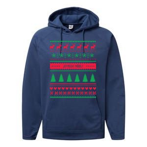 Joyeux Noel Ugly Xmas Reindeer Christmas Trees Snowflake Gift Performance Fleece Hoodie