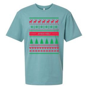 Joyeux Noel Ugly Xmas Reindeer Christmas Trees Snowflake Gift Sueded Cloud Jersey T-Shirt