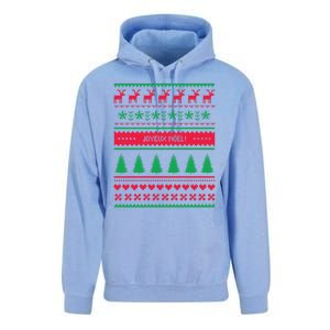 Joyeux Noel Ugly Xmas Reindeer Christmas Trees Snowflake Gift Unisex Surf Hoodie