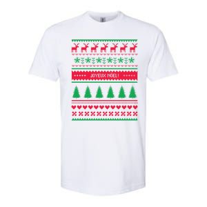 Joyeux Noel Ugly Xmas Reindeer Christmas Trees Snowflake Gift Softstyle CVC T-Shirt