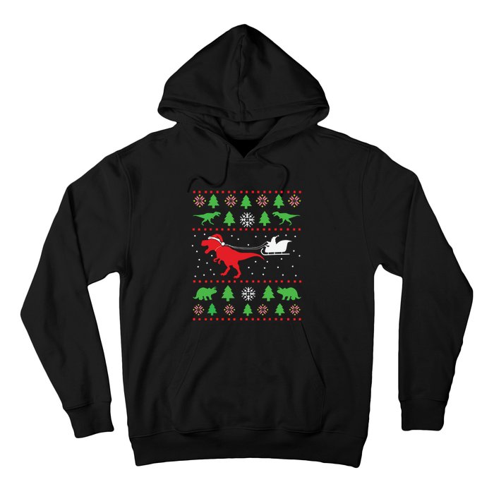 Joyeux Noel Ugly Xmas Reindeer Christmas Trees Snowflake Hoodie