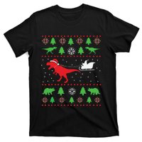 Joyeux Noel Ugly Xmas Reindeer Christmas Trees Snowflake T-Shirt