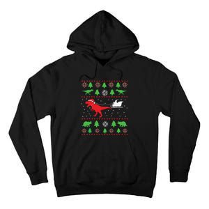 Joyeux Noel Ugly Xmas Reindeer Christmas Trees Snowflake Tall Hoodie