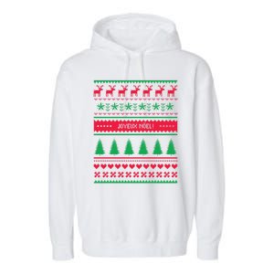 Joyeux Noel Ugly Xmas Reindeer Christmas Trees Snowflake Funny Gift Garment-Dyed Fleece Hoodie