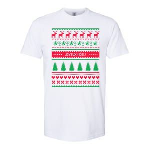 Joyeux Noel Ugly Xmas Reindeer Christmas Trees Snowflake Funny Gift Softstyle CVC T-Shirt