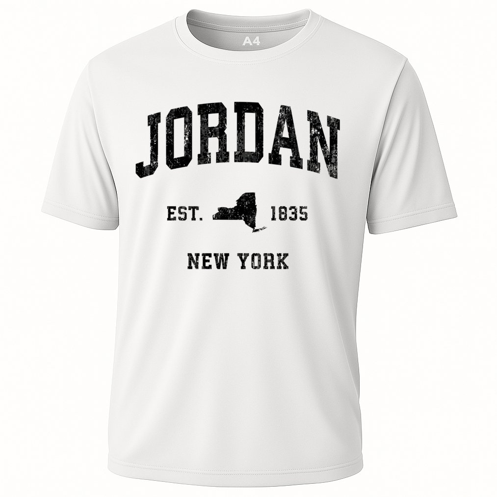 Jordan New York Ny Vintage Established Athletic Sports Design Cooling Performance Crew T-Shirt