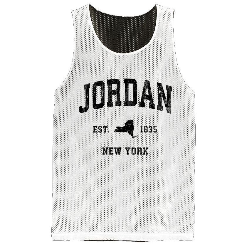 Jordan New York Ny Vintage Established Athletic Sports Design Mesh Reversible Basketball Jersey Tank