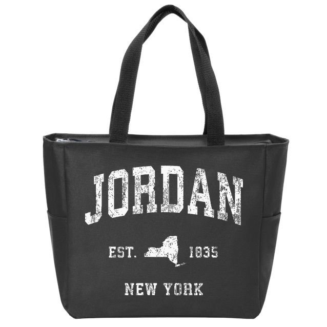 Jordan New York Ny Vintage Athletic Sports Design Zip Tote Bag