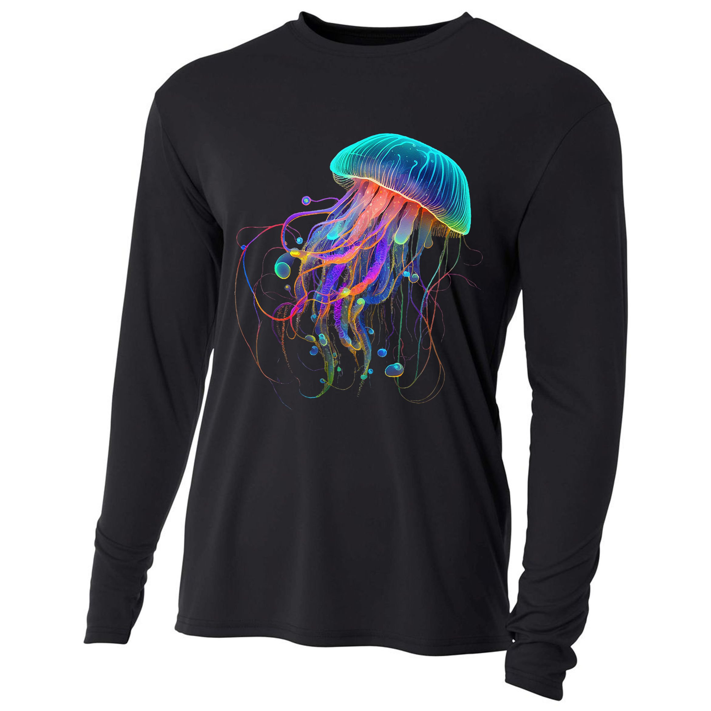 Jellyfish Ocean Animal Scuba Diving Jelly Fish Cooling Performance Long Sleeve Crew