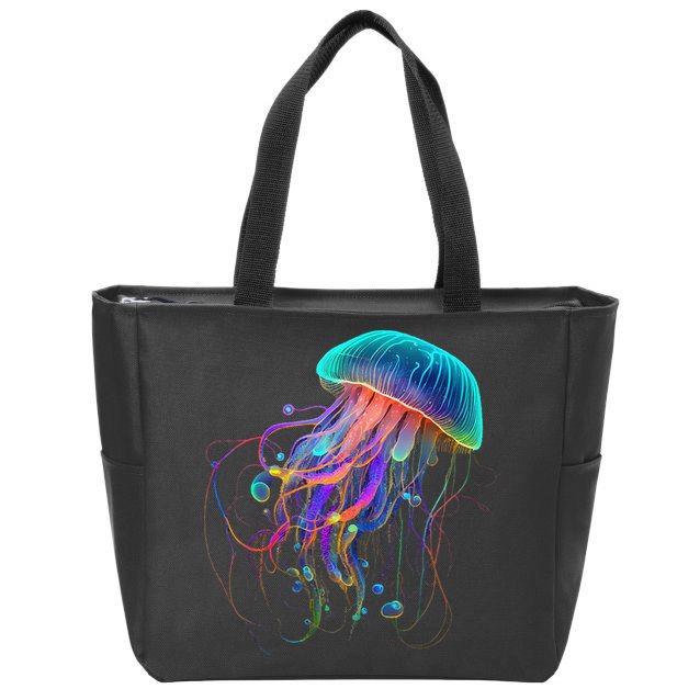 Jellyfish Ocean Animal Scuba Diving Jelly Fish Zip Tote Bag