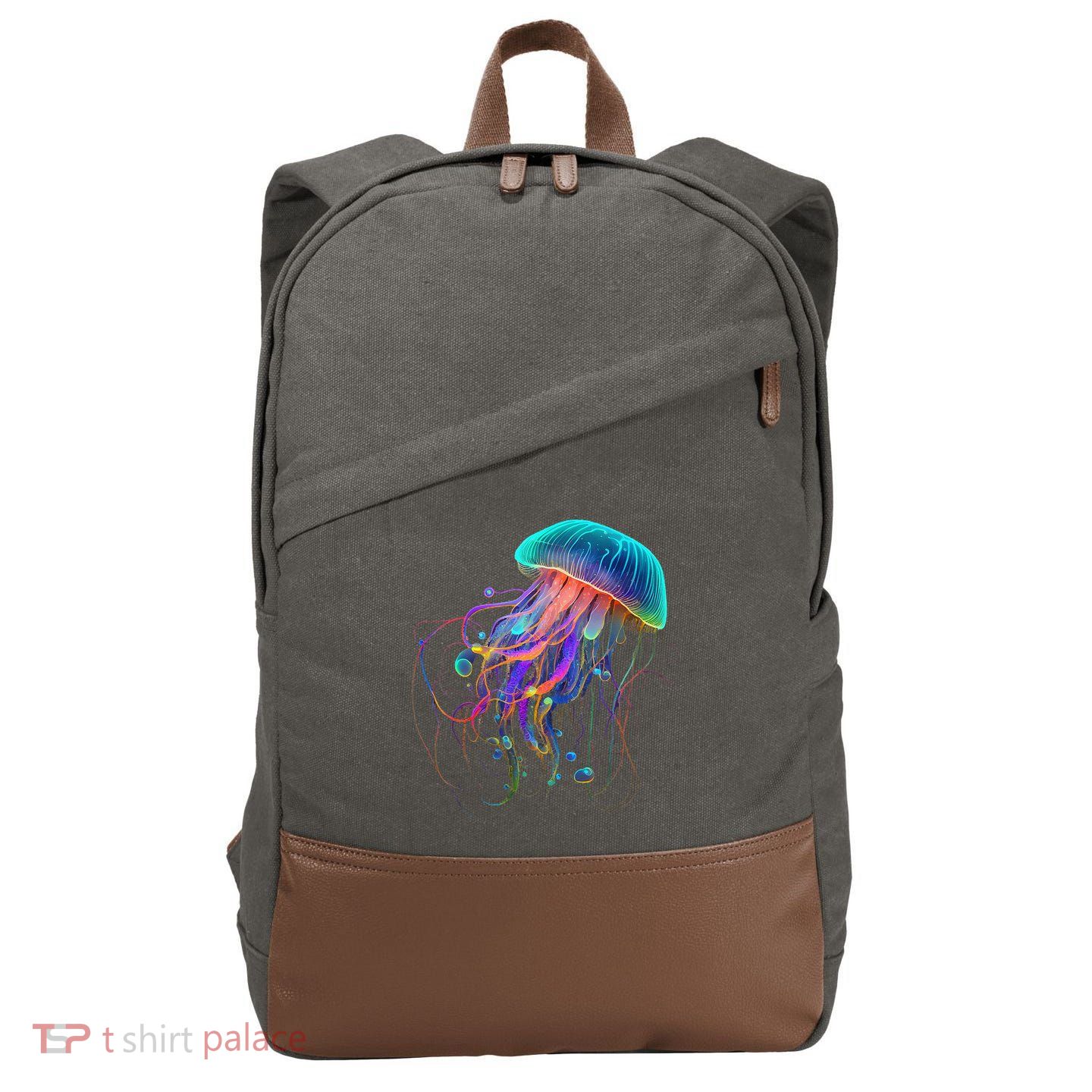 Jellyfish Ocean Animal Scuba Diving Jelly Fish Cotton Canvas Backpack