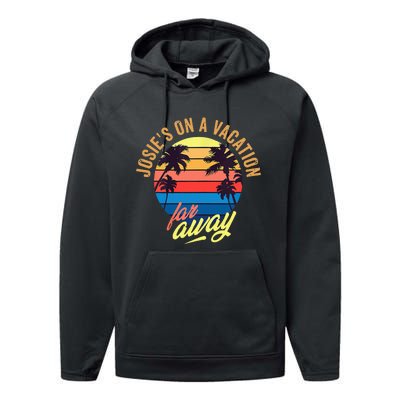 JosieS On A Vacation Far Away Performance Fleece Hoodie