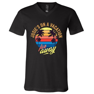 JosieS On A Vacation Far Away V-Neck T-Shirt