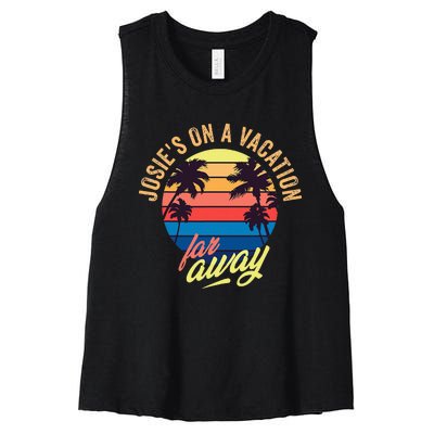 JosieS On A Vacation Far Away Women's Racerback Cropped Tank