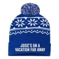 Josie's On A Vacation Far Away Quote Funny USA-Made Snowflake Beanie