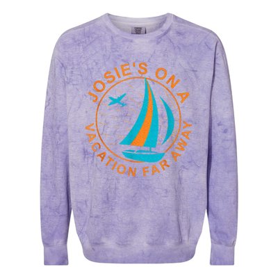 Josies On A Vacation Far Away Colorblast Crewneck Sweatshirt