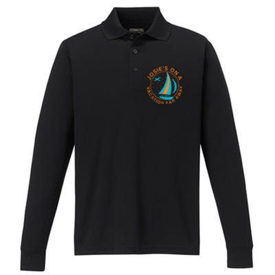 Josies On A Vacation Far Away Performance Long Sleeve Polo