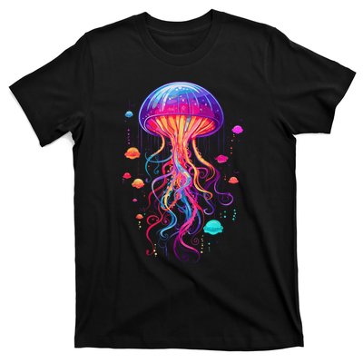 Jellyfish Ocean Animal Scuba Diving Rainbow Jelly Fish T-Shirt