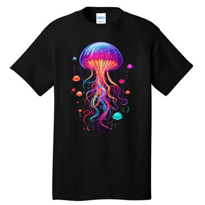 Jellyfish Ocean Animal Scuba Diving Rainbow Jelly Fish Tall T-Shirt