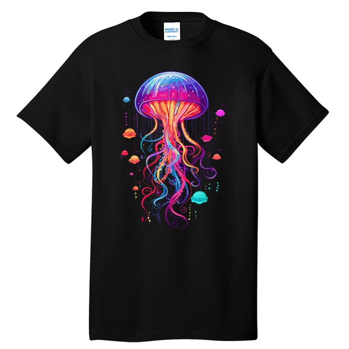 Jellyfish Ocean Animal Scuba Diving Rainbow Jelly Fish Tall T-Shirt