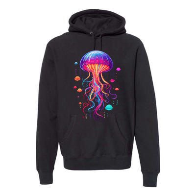 Jellyfish Ocean Animal Scuba Diving Rainbow Jelly Fish Premium Hoodie