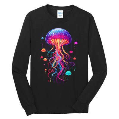 Jellyfish Ocean Animal Scuba Diving Rainbow Jelly Fish Tall Long Sleeve T-Shirt