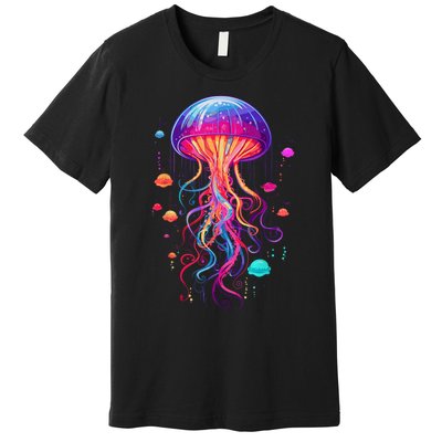 Jellyfish Ocean Animal Scuba Diving Rainbow Jelly Fish Premium T-Shirt