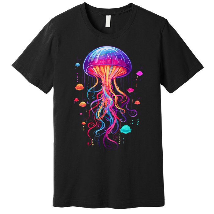 Jellyfish Ocean Animal Scuba Diving Rainbow Jelly Fish Premium T-Shirt