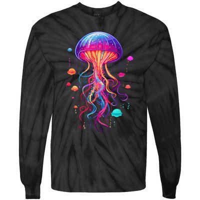 Jellyfish Ocean Animal Scuba Diving Rainbow Jelly Fish Tie-Dye Long Sleeve Shirt