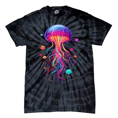 Jellyfish Ocean Animal Scuba Diving Rainbow Jelly Fish Tie-Dye T-Shirt