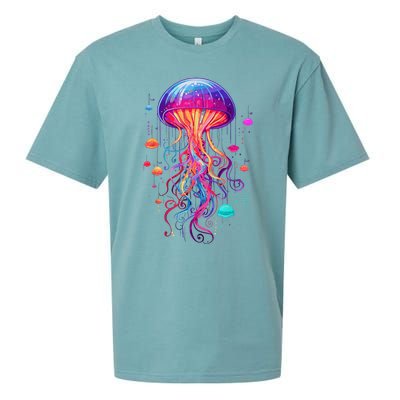 Jellyfish Ocean Animal Scuba Diving Rainbow Jelly Fish Sueded Cloud Jersey T-Shirt