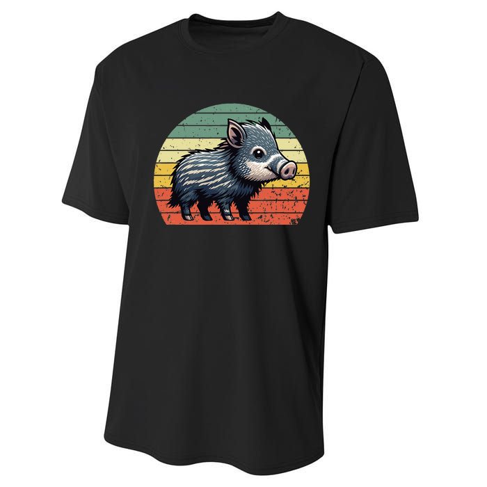 Javelina On A Vintage Sunset Javelina Performance Sprint T-Shirt