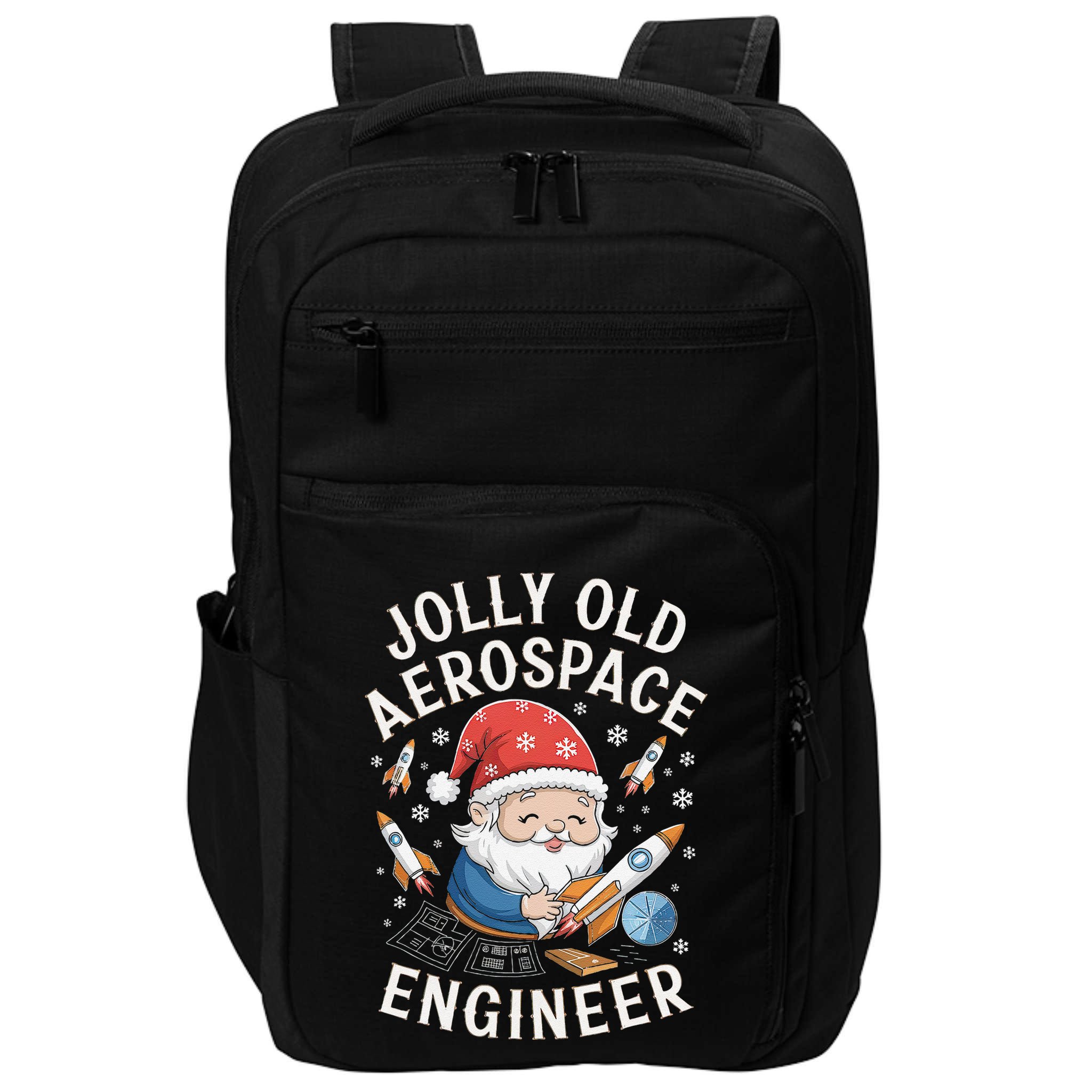 Jolly Old Aerospace Engineer Christmas Gnome Impact Tech Backpack