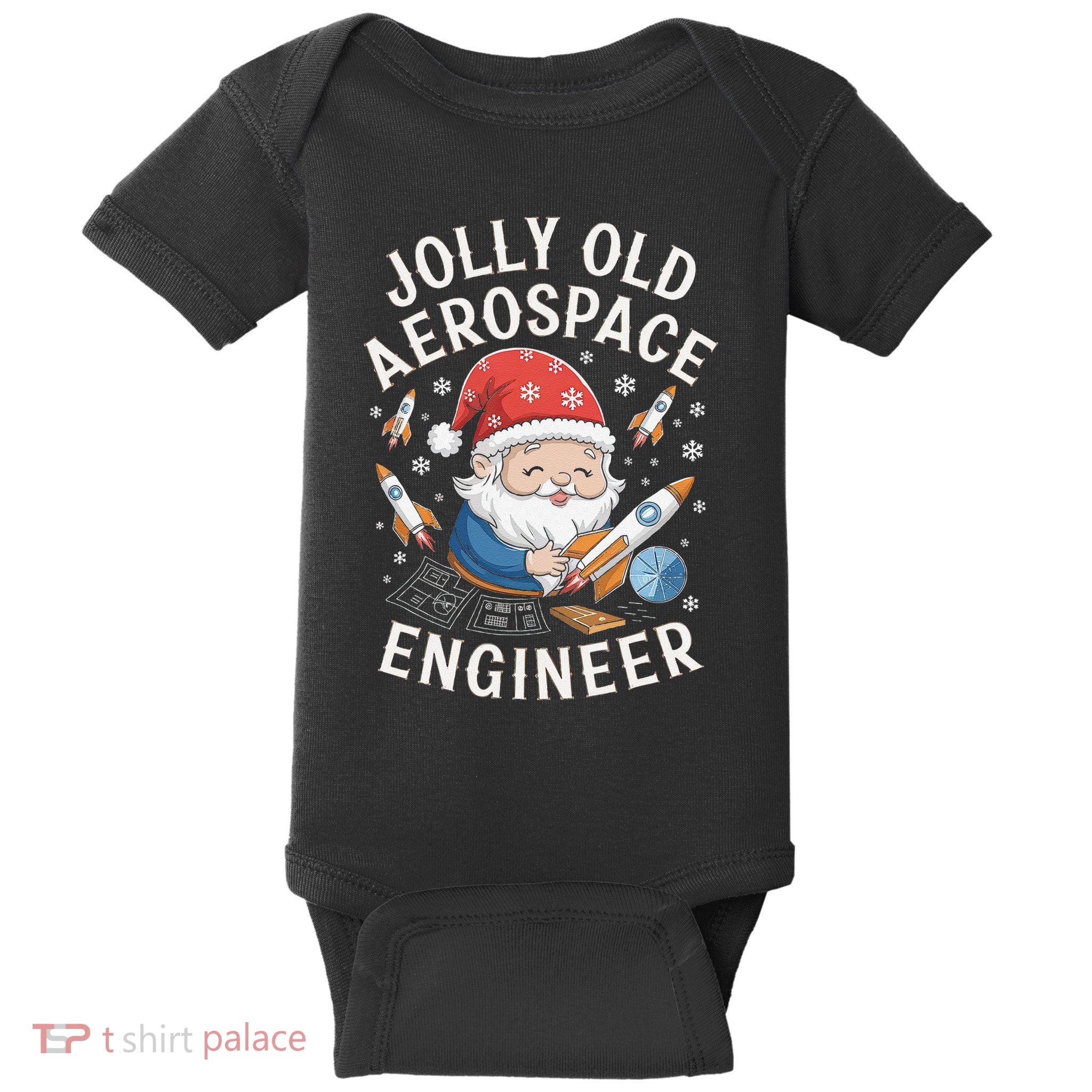 Jolly Old Aerospace Engineer Christmas Gnome Baby Bodysuit