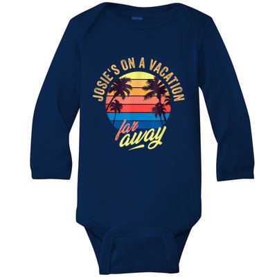 Josie's On A Vacation Far Away Baby Long Sleeve Bodysuit