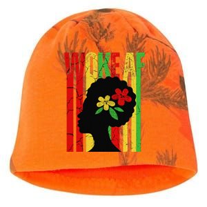 Juneteenth Or Black History BlackResistance Woke AF Tee Kati - Camo Knit Beanie