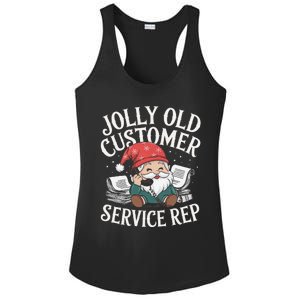 Jolly Old Customer Service Rep Christmas Gnome Ladies PosiCharge Competitor Racerback Tank